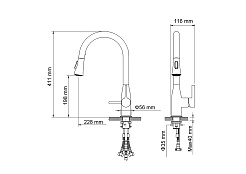 Timo Смеситель для кухни Saona 2336/00FL с выдвижной лейкой – фотография-2
